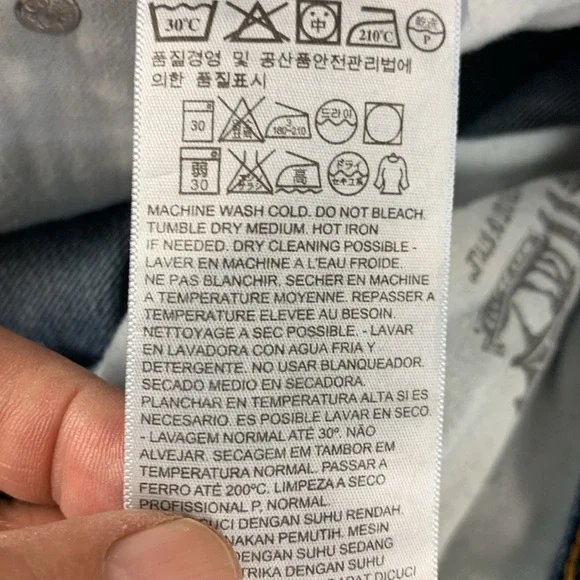 Levis "505" boot cut blue jeans sz 35 x 30 - Picture 5 of 15